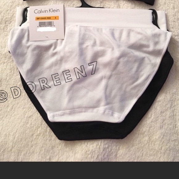 NWT Calvin Klein 2pk Panty,Wide Band Logo,BlkWhT S - Picture 3 of 4